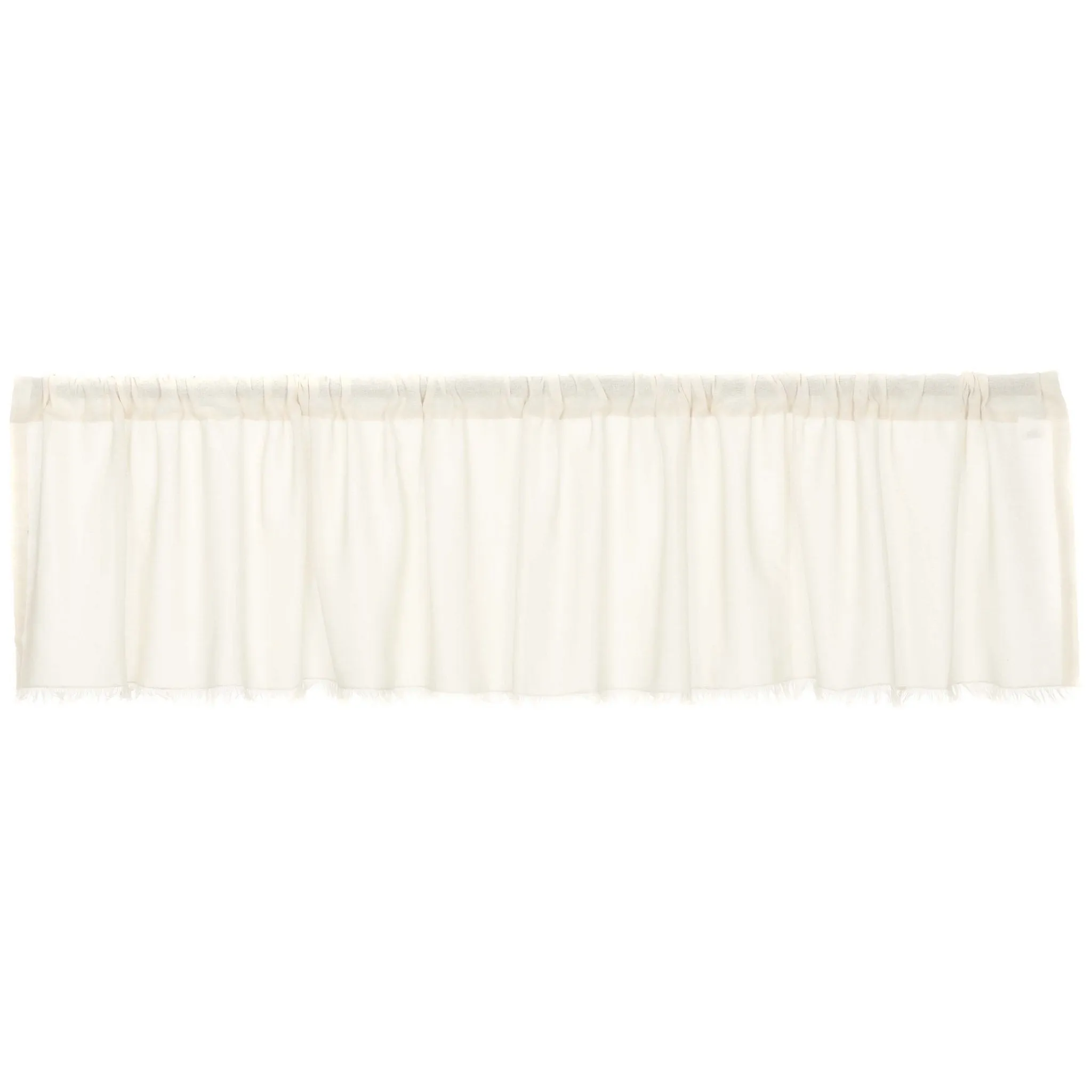 Antique White Fringed Tobacco Cloth Valance 90"