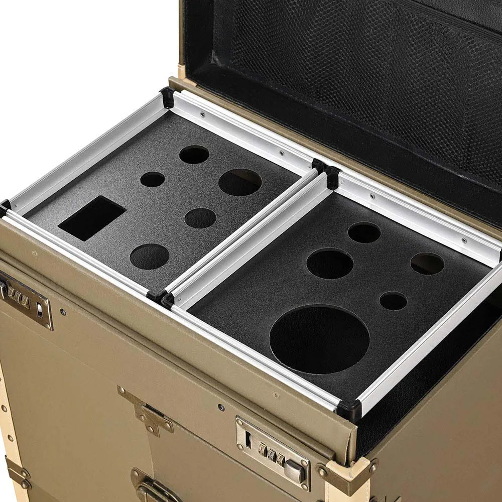 Byootique Bronze Rolling Hair Stylist Makeup Case Cosmetic Salon Trolley