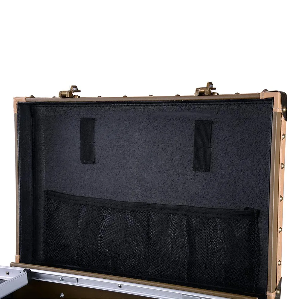 Byootique Bronze Rolling Hair Stylist Makeup Case Cosmetic Salon Trolley