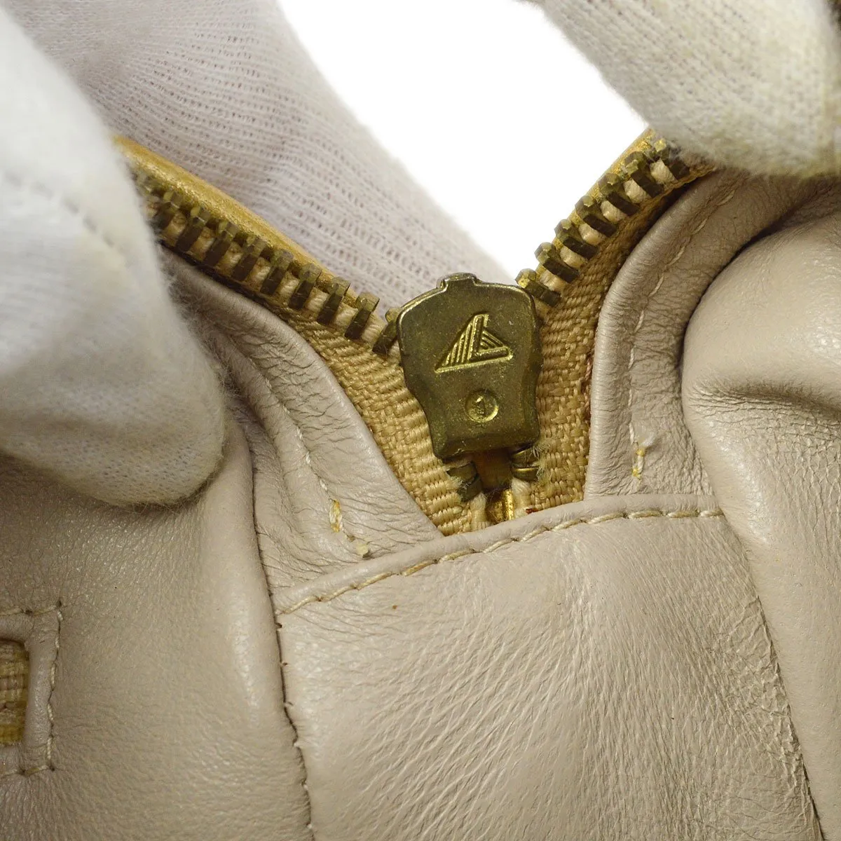 CHANEL 1991-1994 Gold Lambskin Quilted Pocket Camera Bag 81576