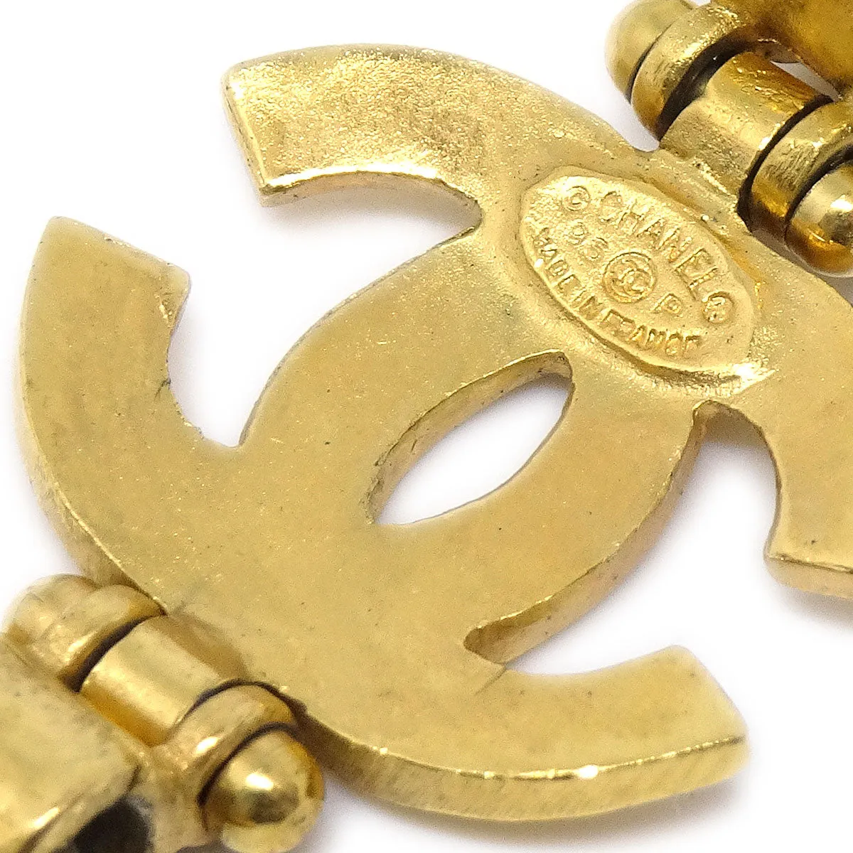 Chanel 1995 Heart Mirror CC Gold Chain Necklace