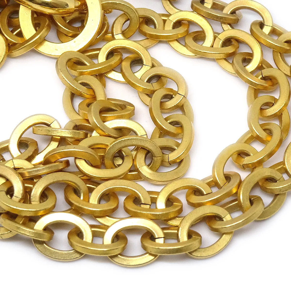 Chanel 1995 Heart Mirror CC Gold Chain Necklace