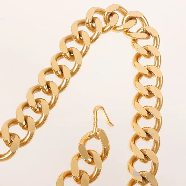 CHANEL 1995 Made Logo Plate Cc Mark Coin Charm Chain Belt