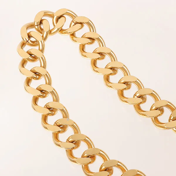 CHANEL 1995 Made Logo Plate Cc Mark Coin Charm Chain Belt