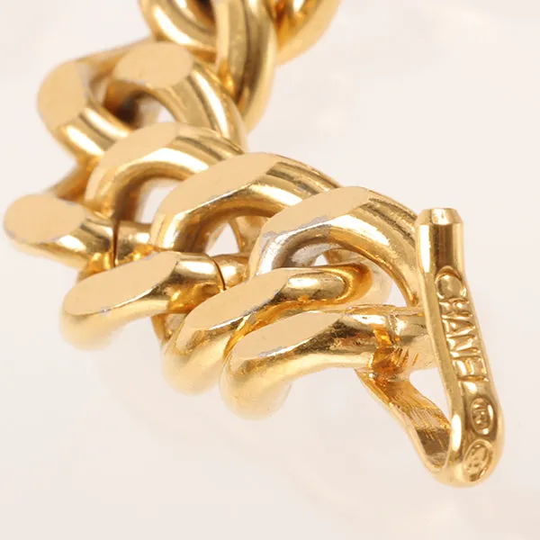 CHANEL 1995 Made Logo Plate Cc Mark Coin Charm Chain Belt