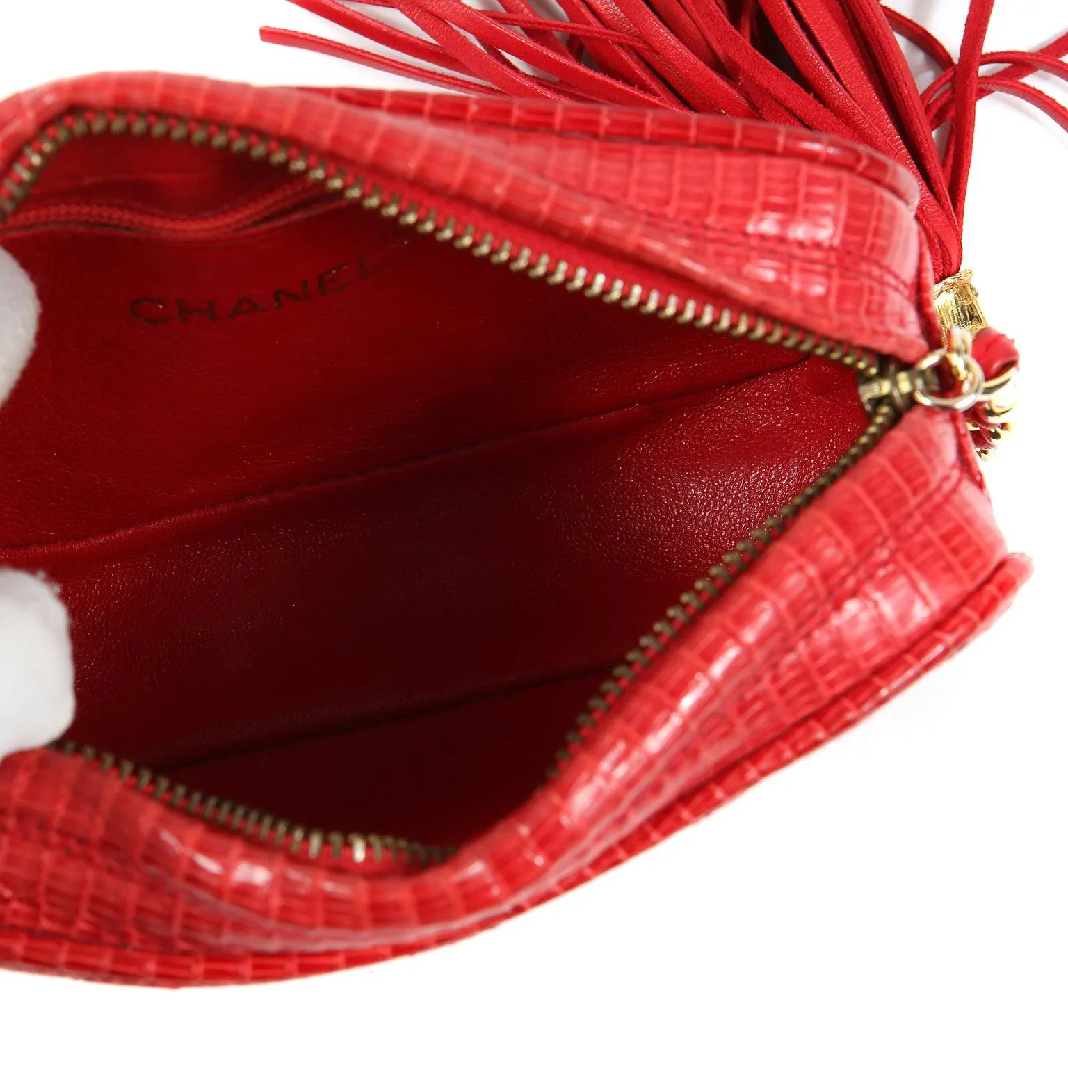 Chanel Braise Red Lizard Clutch