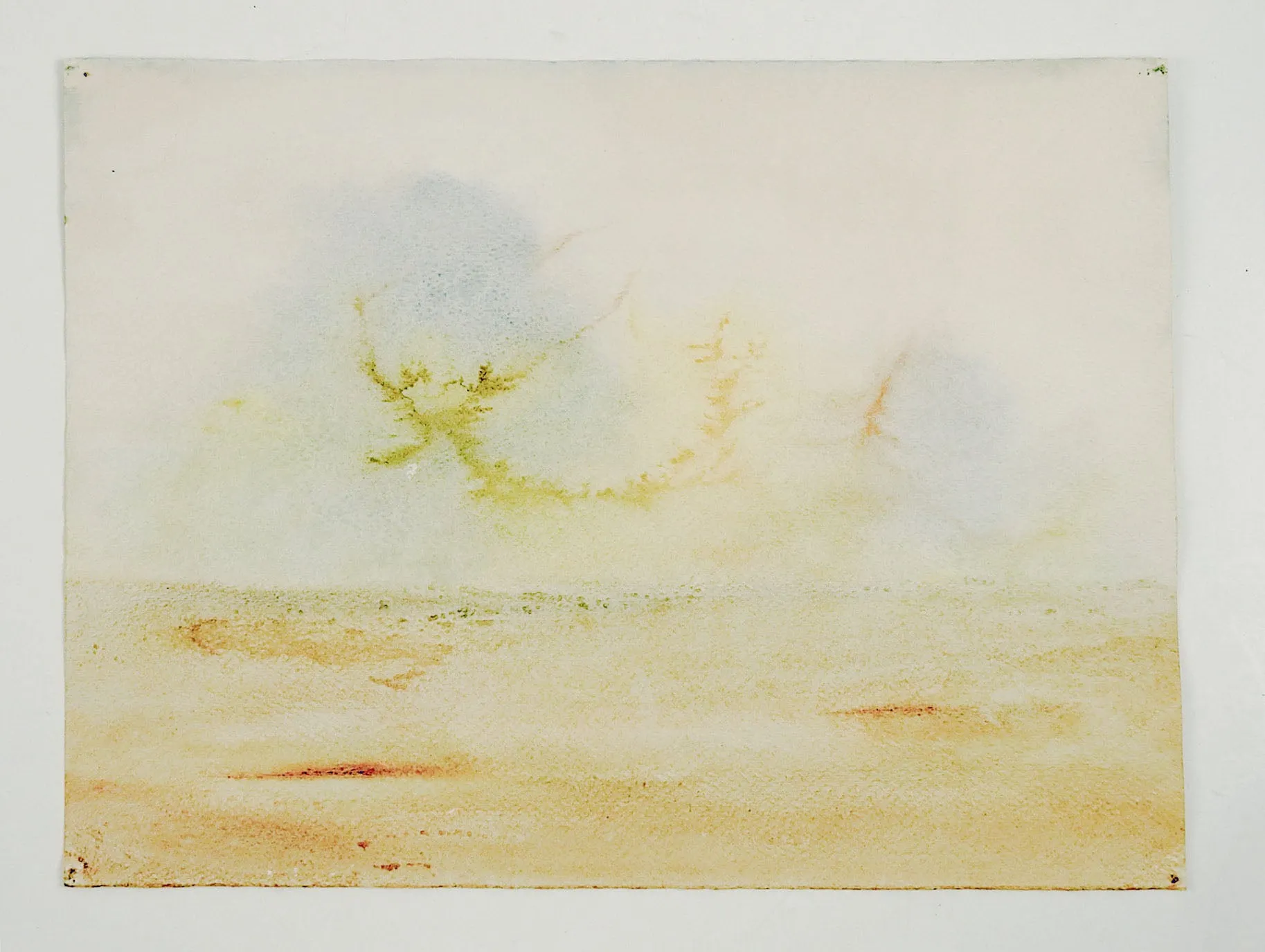 Cloudy Pastel Landscape 2 Sided Watercolor Paintings