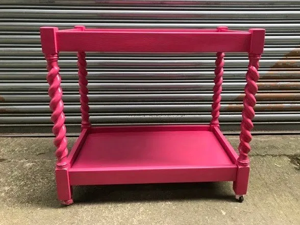 Commission for Kyla Vintage drinks trolley  in Aziz pink