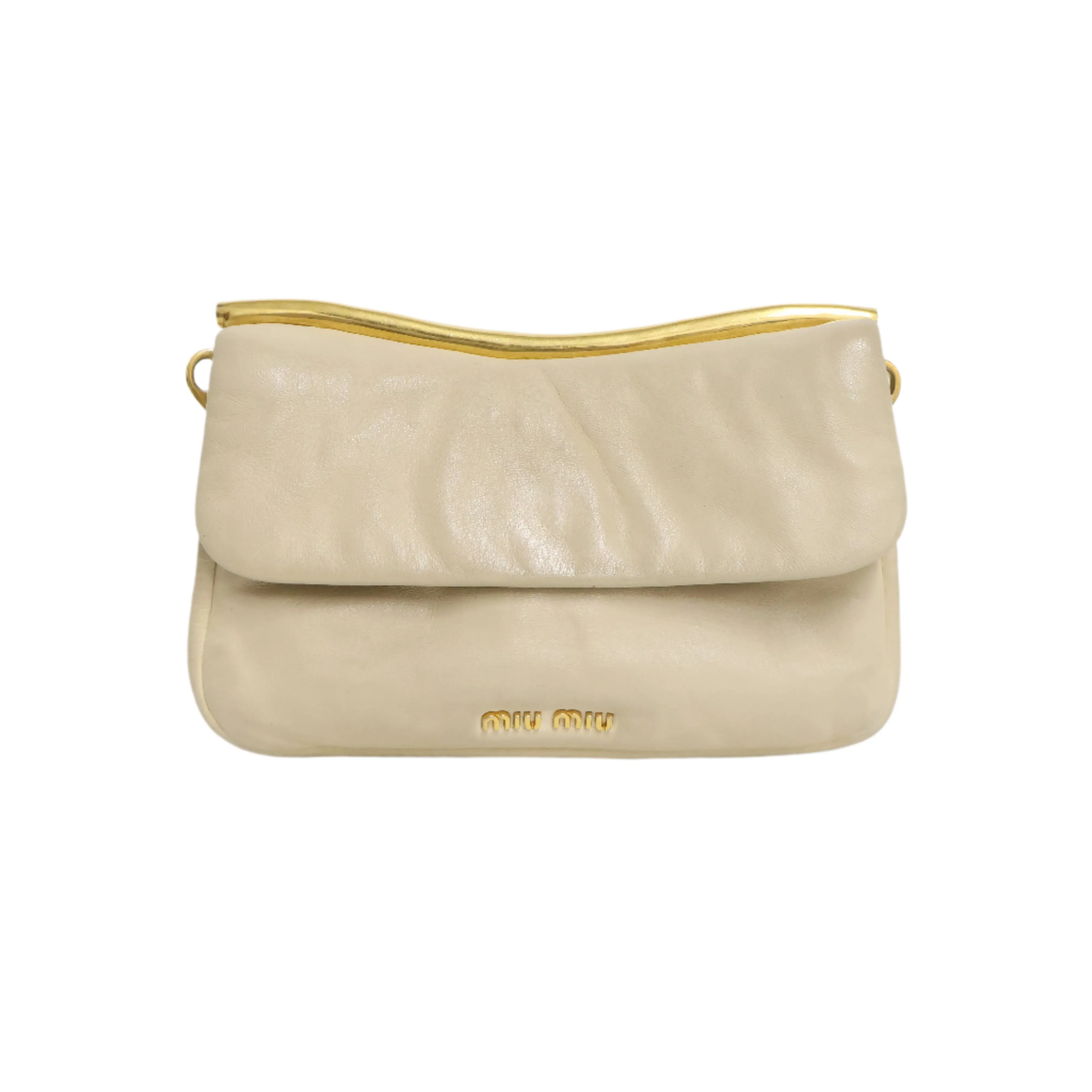 Miu Miu Chain Leather Frame Grey