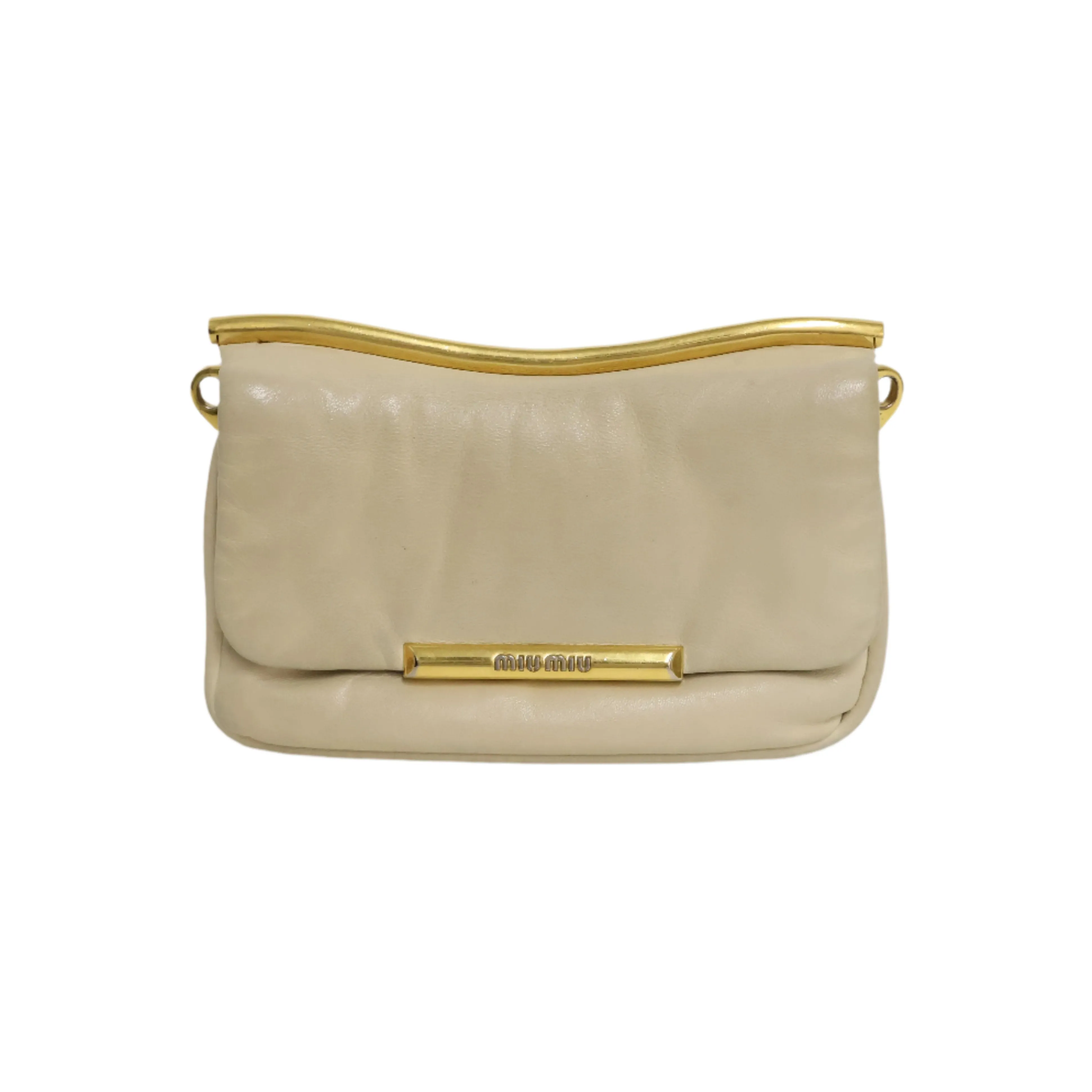 Miu Miu Chain Leather Frame Grey