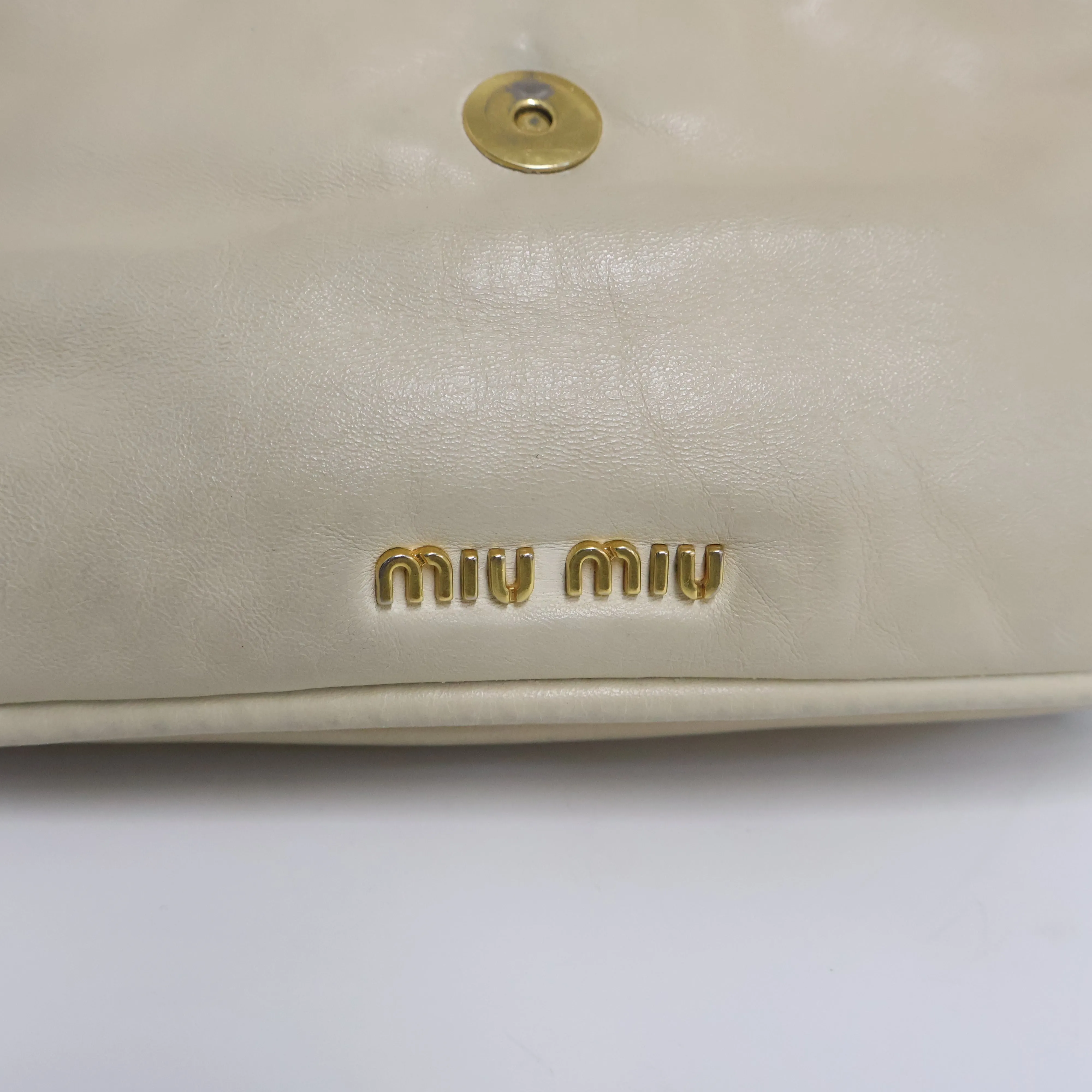 Miu Miu Chain Leather Frame Grey