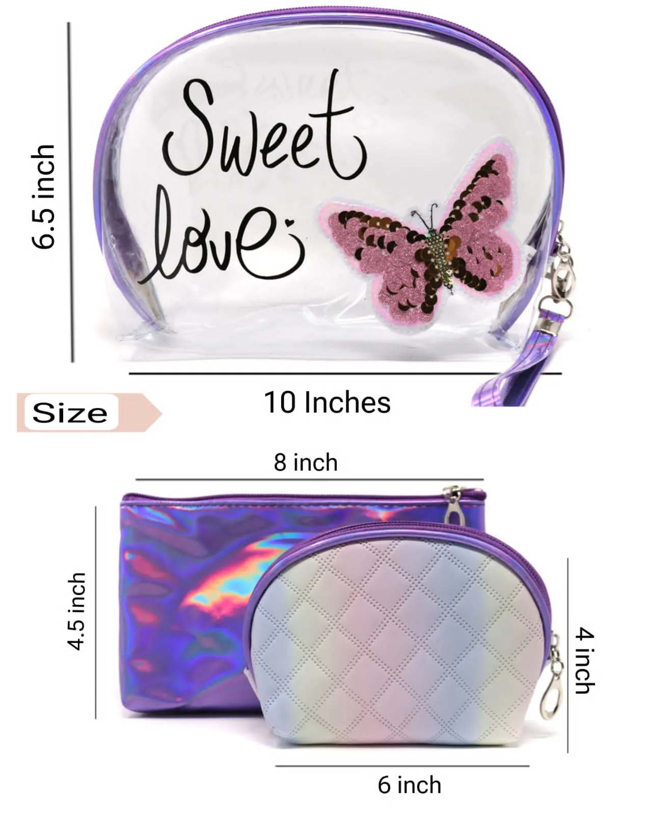 Pack Of 3 - Makeup Traveling Bag