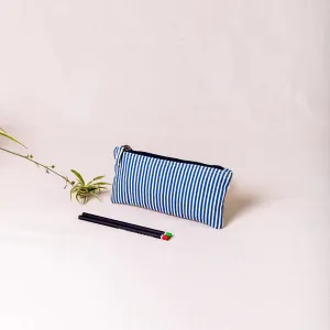 Pouch - Blue Lines fabric