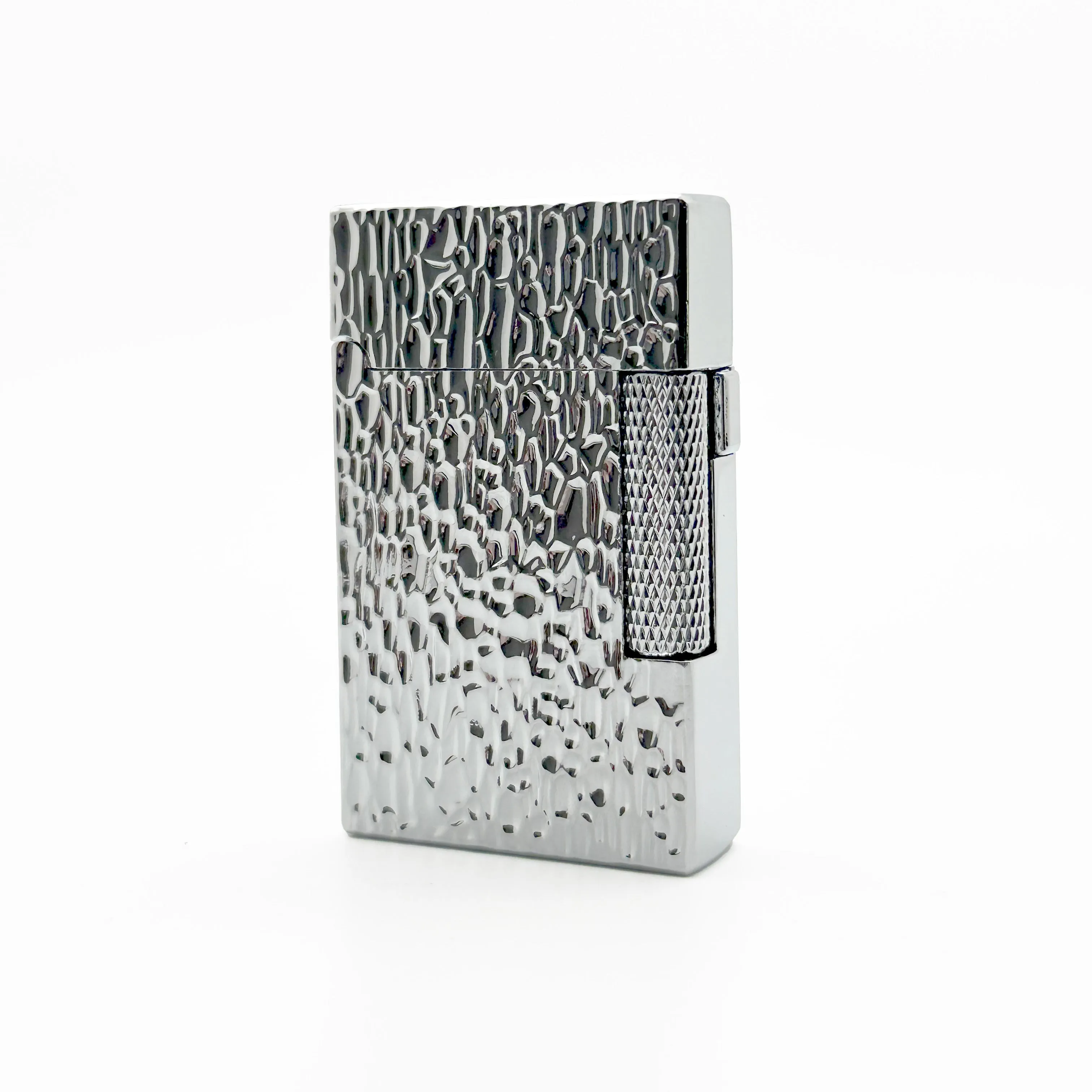 Visol Hubbard Hammered Soft Flame and Torch Flame Flint Lighter - Chrome